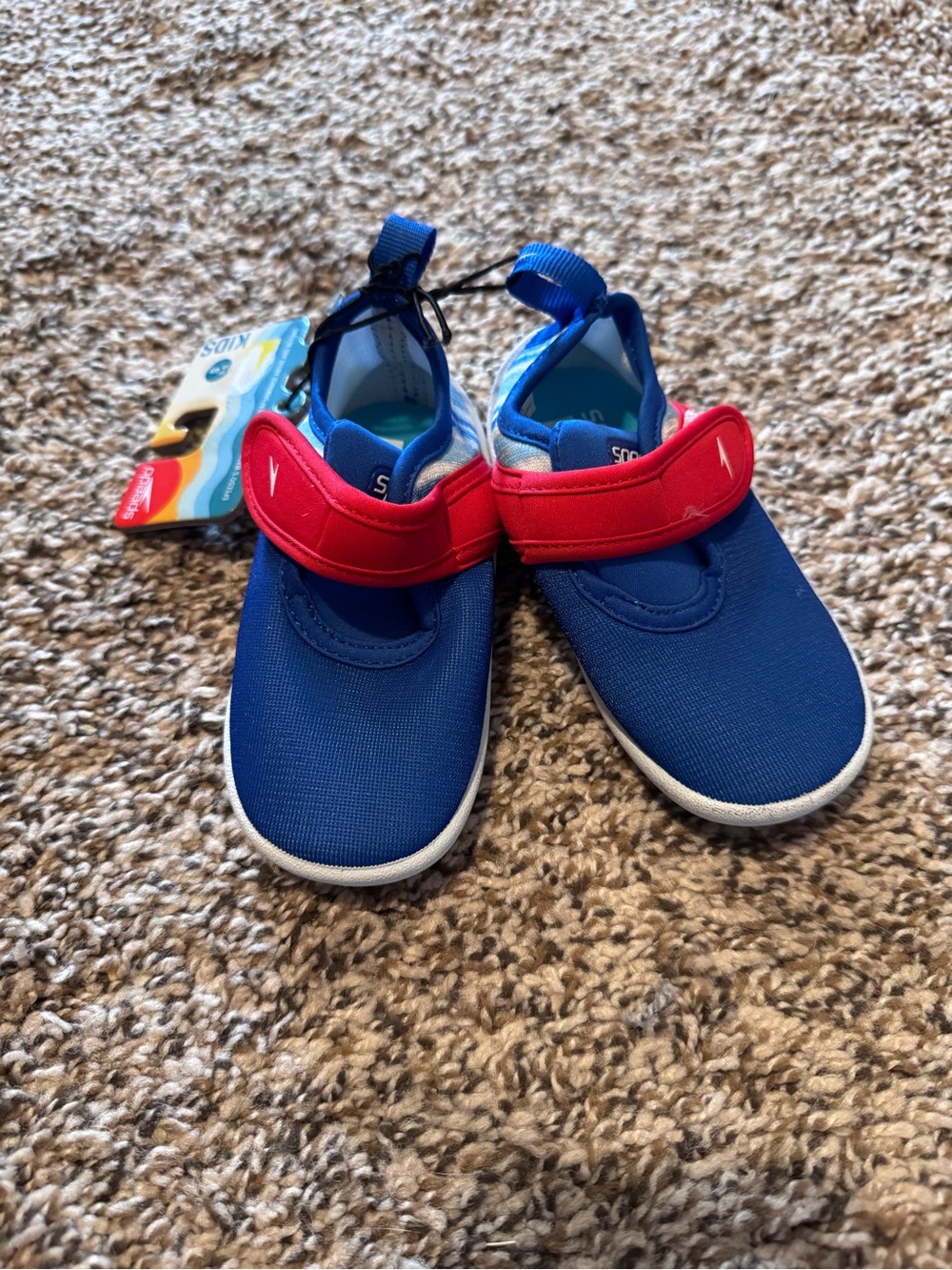 Speedo Kids Blue and Red Water Shoes size S 5/6 baby/toddler